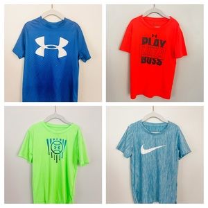 Under Armour & Nike Boys T-shirt lot, size 7. Sold together.
